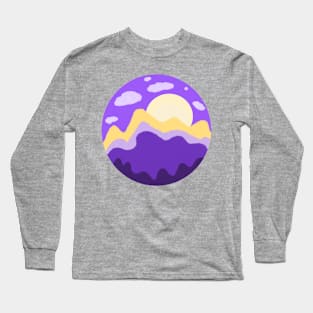 Cute artwork landscape with mountains and the Sun Long Sleeve T-Shirt